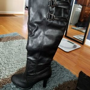Black pleather boots